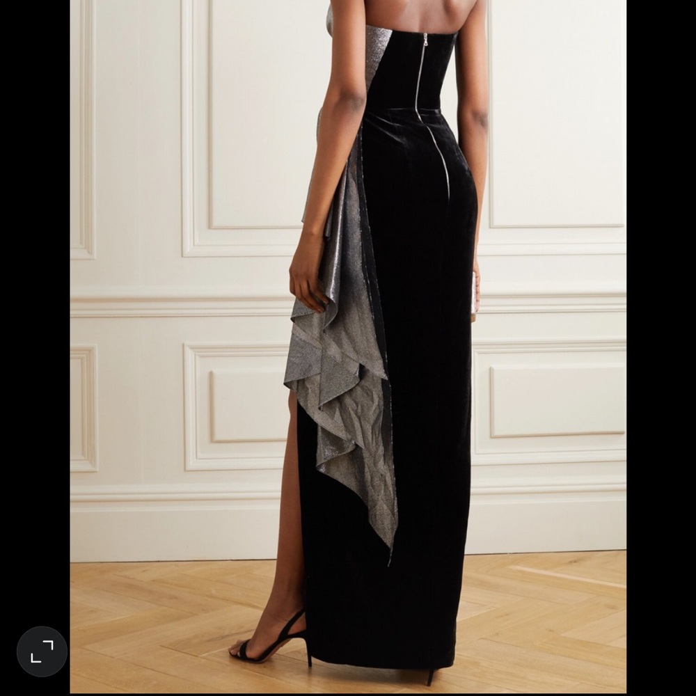 RASARIO Black strapless velvet gown size 42 (EU) - Picture 2 of 4